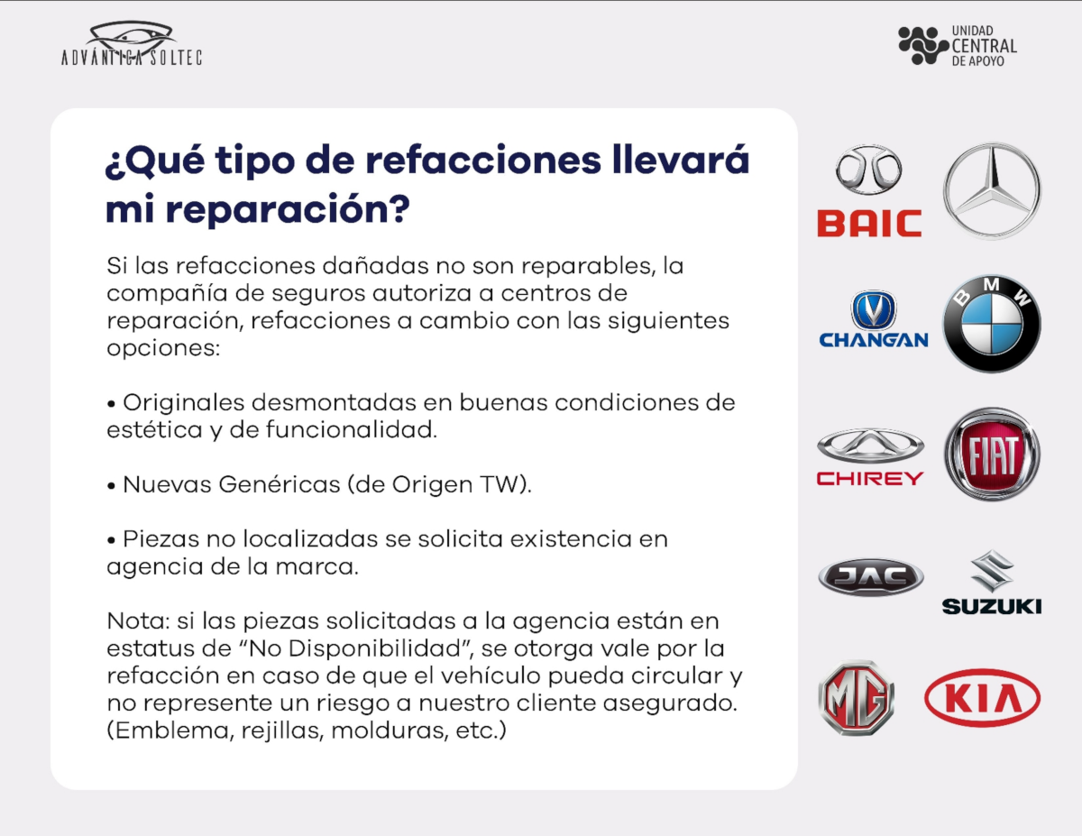 ADVANTICA SOLTEC: Qué tipo de refacciones llevará mi reparación? ADVANTICA SOLTEC: Qué tipo de refacciones llevará mi reparación?